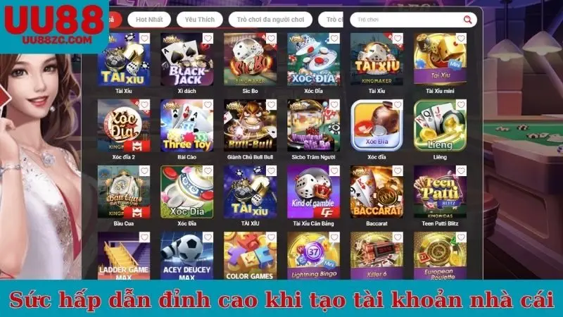 Sức hấp dẫn đỉnh cao khi tạo tài khoản nhà cái