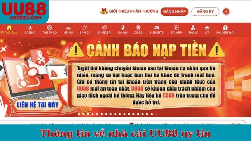Thông tin về nhà cái UU88 uy tín