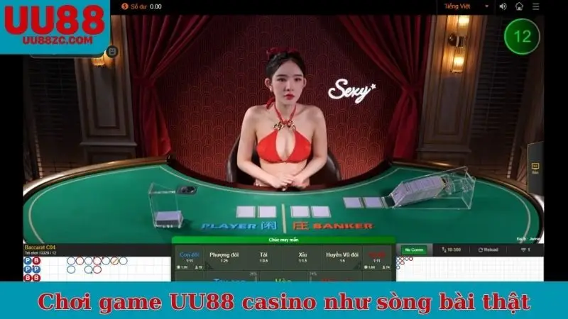 Chơi game UU88 casino như sòng bài thật