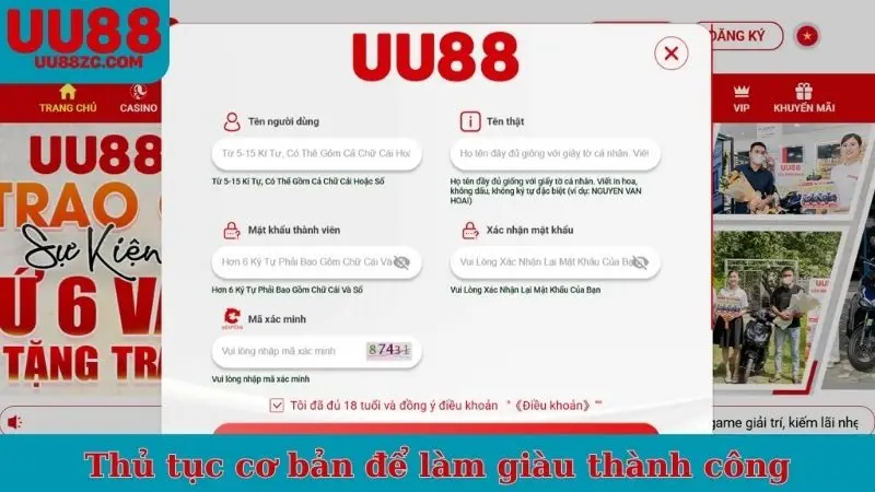 Thủ tục cơ bản để làm giàu thành công